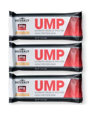 Beverly International UMP High Protein Bars - Almond Honey 20g of Protein 8g Fiber. All Natural Gourmet Ingredients. Soy Free Bar 12 Pack - Buy Online on GoSupps.com