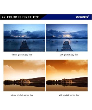 ZOMEI 62mm Graduated Filter Kit for Canon Nikon - GC Grey Blue Orange Red Filters - Buy Online on GoSupps.com