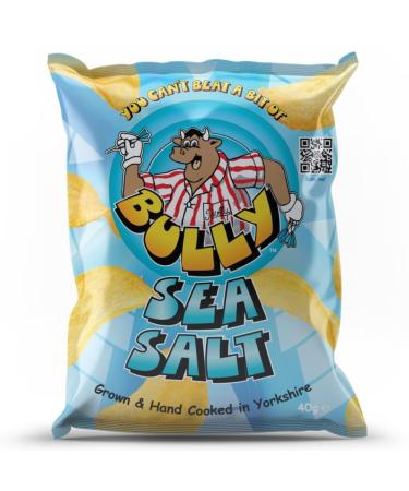 Bully Crisps Sea Salt Flavour - Full Case 24x40g - Grown & Hand Cooked in Yorkshire