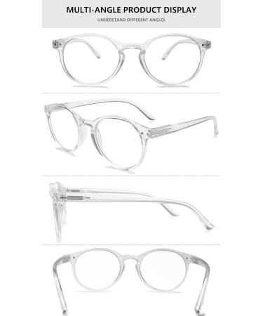 Lanomi Round Reading Glasses with Blue Light Filter | Spring Hinge Oval Glasses for Men & Women | Fashionable 1.25x Visual Aid - Buy Online on GoSupps.com