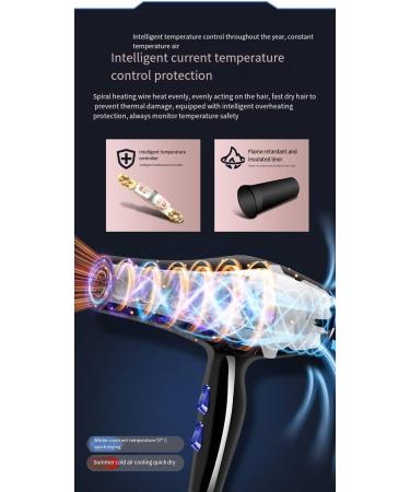 Hair Dryer Professional Salon Ionic Blow Dryer with Diffuser for Quick Drying and Styling - Lightweight Design - Buy Online on GoSupps.com