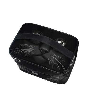 Black Cat Cosmetic Bag Organizer - Stylish Zipper Makeup & Wash Bag for Women & Girls | International Shipping Available - Buy Online on GoSupps.com