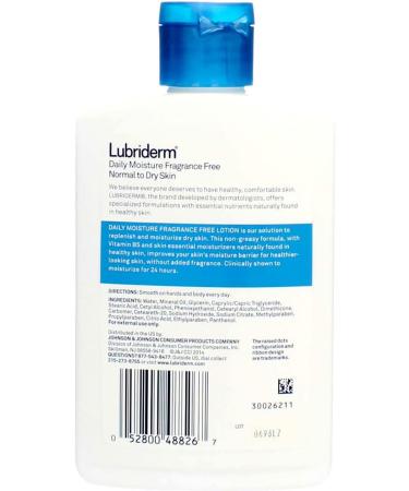 Lubriderm Lot Ff Size 6z Lubriderm Daily Moisture Lotion For Normal To Dry Skin Fragrance Free - Buy Online on GoSupps.com