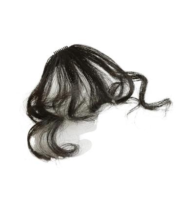 Bangs Curly Hair Bangs Clip Natural Style Black Dark Brown Light Brown Synthetic Heat-Resistant Fiber Suitable for Women for Women Curved Bangs for Daily Wear (Color : 1B/27HL)