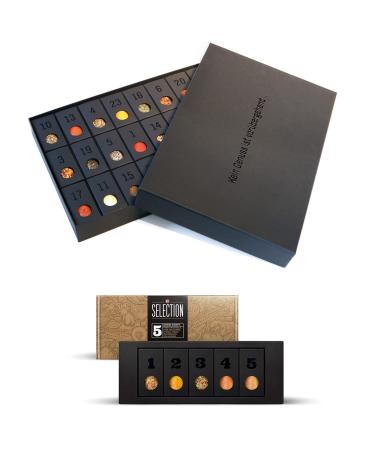 MEIN GENUSS Christmas Bundle: Spice Advent Calendar 2023 + Spice Set Selection I Advent Calendar with 24 Elegant Spices I Spice Set with 5 Spices + 5 Matching Recipes