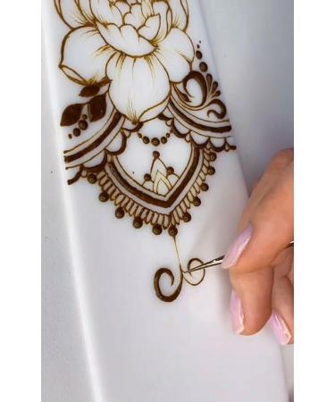 Acrylic Henna Practice Template for Temporary Tattoo Body Art - Leg Sideways - Buy Online on GoSupps.com
