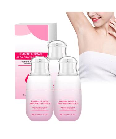 1.05oz/30ml Purer Feminine Intimate Area Whitening Pinkish Essence Intimate Parts Whitening Essence Dark Knees Whitening Serum Skin Lightening Serum for Intimate Area Dark Underarm (3PCS)