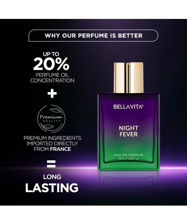 BELLA VITAS Night Fever Eau De Parfum Perfume with Bergamot Mandarin Peach Musk and Vanilla|Premium Long Lasting Fruity Fragrance for Men & Women 100 ML - Buy Online on GoSupps.com