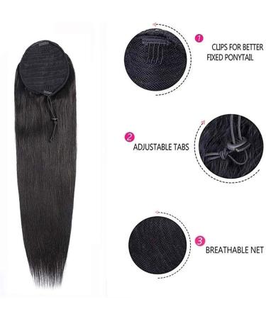 Straight Ponytail Human Hair Extension Clip In Drawstring Ponytail Extension Natural Color Brazilian Remy Hair Straight Ponytail Hairpieces for Women (Color : Straight Size : 26inch (65cm)) 26inch (65cm) Straight - Buy Online on GoSupps.com