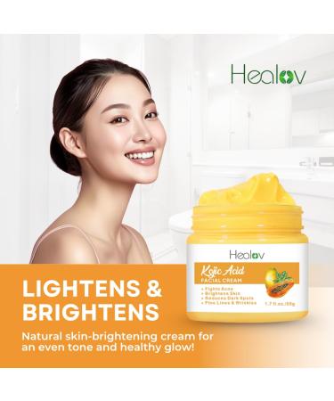 Kojic Acid Cream Skin Brightening Cream for Age Spots Hyperpigmentation Intimate Areas Dark Spot Remover Reduces Acne Scars and Evens Tone Kojic Acid Lotion for Brighter Glowing Look - Buy Online on GoSupps.com