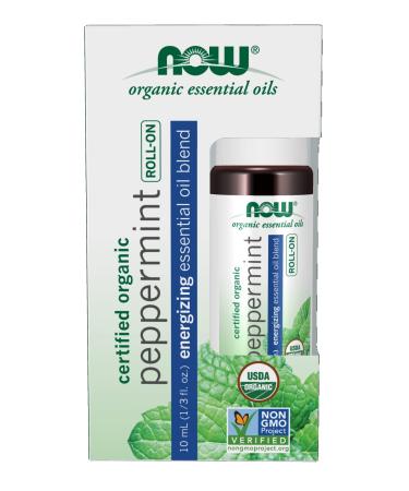Now Foods Certified Organic Peppermint Roll-On 1/3 fl oz (10 ml)