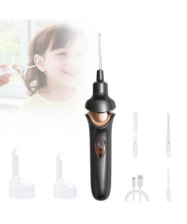 Ear Vacuum Ear Wax Vacuum Ear Suction Vacuum for Adults Spiral Ear Cleaning Device for Adults and Children Care Tools Black