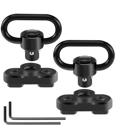 FANGOSS Two Point and Traditional Mlock Sling Rail Mounts with 1.25 Inch QD Push Button Sling Swivel Loop for Mloc - 2 Pack
