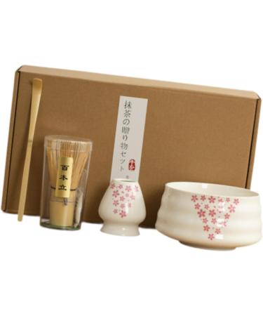 KLKCMS Complete Matcha Tea Set with Whisk and Stand for Ceremony Cherry Blossoms - Buy Online on GoSupps.com
