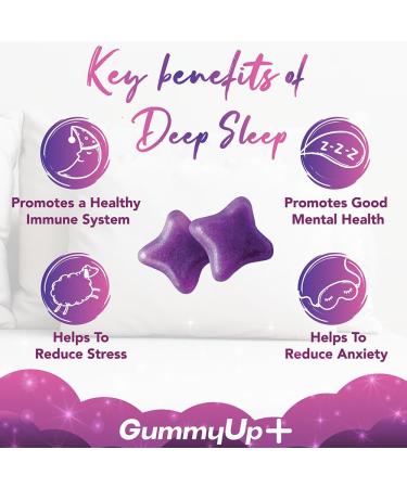 5 Servings of Sugar-Free Sleep Gummies | High Strength 100mg Natural Melatonin from Griffonia Extract | Vegan & Gluten-Free | Chewable Berry Flavour | Gummy up - Buy Online on GoSupps.com