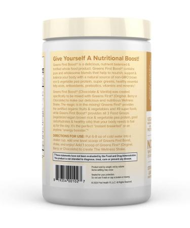 Greens First Boost - Plant-Based Protein Superfood Shake Mix | Vegan Dairy-Free French Vanilla - Balanced Nutrition 12.06 oz - Buy Online on GoSupps.com