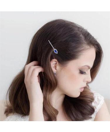 Inilbran Vintage Sapphire Crystal Hair Pin Barrettes Blue Crystal Wedding Hair Barrettes Vintage Rhinestone Hairpin Barrette Bling Cz Hair Pins Hairclip Decorative Bobby Pins Bridal Hairclip(Style A) - Buy Online on GoSupps.com
