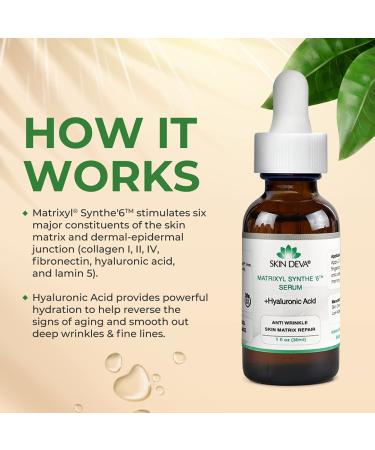 SKIN DEVA Matrixyl Synthe 6 Hyaluronic Acid Anti-Aging Facial Serum - Buy Online on GoSupps.com