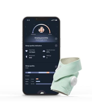 Owlet Dream Sock - Smart Baby Monitor View Heart Rate and Average Oxygen O2 as Sleep Quality Indicators. Wakings, Movement, and Sleep State. Digital Sleep Coach and Sleep Assist Prompts - Mint