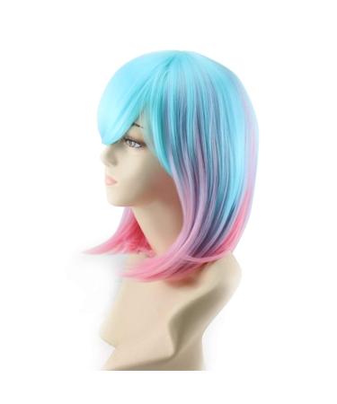 AGPTEK Multi-Color Ombre Short Bob Wig | Shoulder Length Hair Extension - Buy Online on GoSupps.com