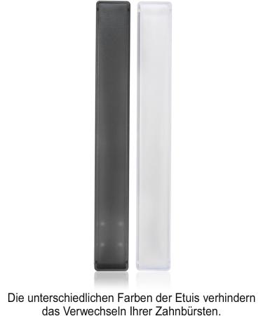 COM-FOUR 2-Pack Toothbrush Case - Transport & Storage Box for Hand Toothbrushes | Transparent & Black 20 cm | Ideal for Travel & Organization - Buy Online on GoSupps.com