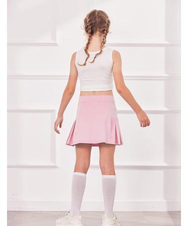 Arshiner Girl's Sport Skirts with Shorts | Athletic Pleated Skort | Light Pink | Size 6-7 Years - Buy Online on GoSupps.com