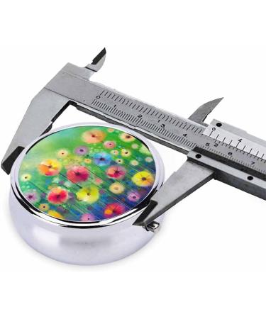 IBILIU Portable Pill Box - Floral Watercolor Design 3 Compartment Metal Medicine Organizer for Vitamins - Ideal for Travel 2x2 Inch - Buy Online on GoSupps.com