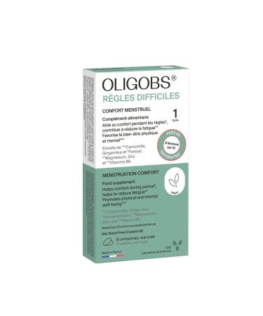 Oligobs Difficult Periods - 1 Cycle - Food supplement dedicated to menstrual comfort - Made in France by the Laboratory CCD