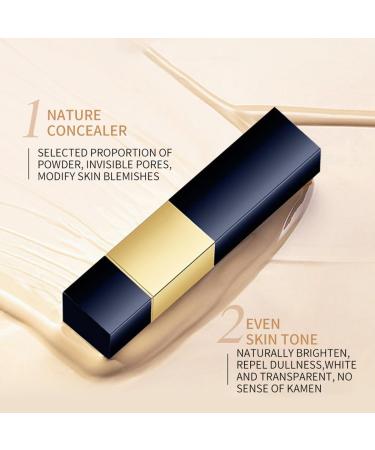 Double-Sided Makeup Brushes Double-Sided Concealer with Brush 2-in-1 White Foundation Stick (Nude) - Buy Online on GoSupps.com