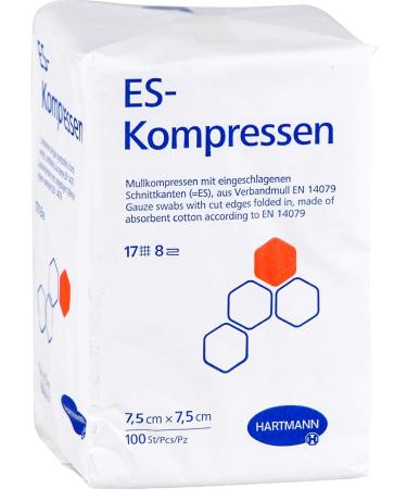 ES Compresses Non-Sterile 7.5x7.5 cm - 8-Ply 100 Pack | Quality Medical Supplies for International Shipping - Buy Online on GoSupps.com