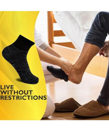 Wide Non-Binding Bamboo Diabetic Circulatory Socks 3 Pack - Large/X-Large - Black Grey - 3 Pairs Ankle - Buy Online on GoSupps.com