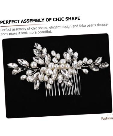 Didiseaon Bridal Headwear Hair Side Combs Elegant Bridal Headpiece Hair Wedding Decor Hairpin Decor Hair Comb Hair Clips Bridal Pearl Hair Pin Grace Crystal Miss White Hair Piece - Buy Online on GoSupps.com