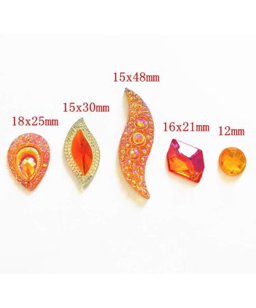 50PCS Mirror AB Gems Sew On Rhinestones, Orange 1 - Sparkling Rhinestones for Clothing and Crafts - Buy Online on GoSupps.com