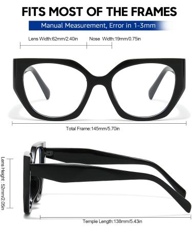 Buy Fashion Blue Light Blocking Glasses for Women | Square Fake Glasses for Computer TV & Gaming - Black Frame - Buy Online on GoSupps.com