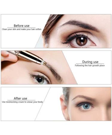 SiKii Eyebrow Hair Remover - Painless Precision Trimmer with LED Light (Rose Gold) | Facial Hair Removal for Women and Men - Buy Online on GoSupps.com