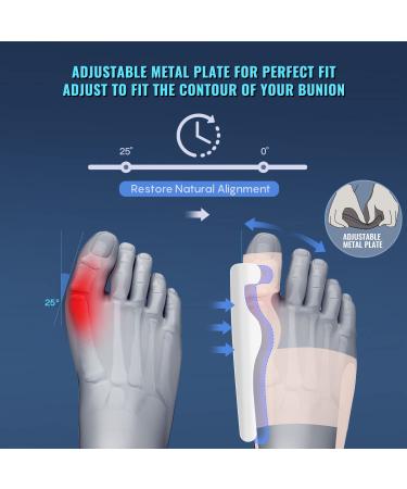 Fit Geno Upgraded Bunion Corrector - 2 Pcs Non-Surgical Toe Corrector for Hallux Valgus Pain Relief - Comfortable & Breathable - Day/Night Support for Men & Women - Buy Online on GoSupps.com