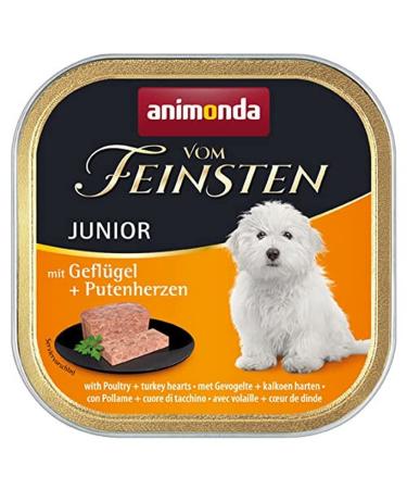 Animonda of the finest junior dog food wet food for dogs in growth with poultry + turkey hearts 22 x 150 g with poultry + turkey hearts 150 g (22 pack) - Buy Online on GoSupps.com