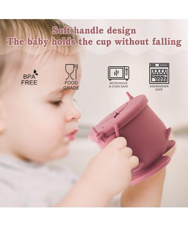 Non-Spill Silicone Baby Snack Cup with Lid - BPA-Free, Easy to Hold & Portable - Purplish Red - Buy Online on GoSupps.com