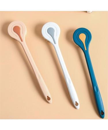 Soft Long Handle Bath Brush & Sponge | Back Scrubber & Massage Brush for Home Spa - White - Buy Online on GoSupps.com