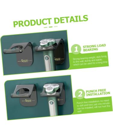 Minkissy 2-Piece Wall-Mounted Electric Shaver Holder Self-Adhesive Razor Organizer for Shower & Bathroom - Buy Online on GoSupps.com