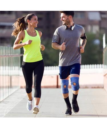 Adjustable Knee Support Brace for Running Sports & Joint Pain - AVIDDA Patella Tendon Knee Brace with Stabilizers | Blue XS-M 12.5-18.5 - Buy Online on GoSupps.com