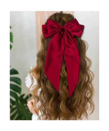 Cinaci 4 Pack Satin Silk Oversized Bow French Barrettes - Perfect Hair Accessories for Women, Girls, Teens - Buy Online on GoSupps.com