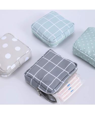 Xueny Sanitary Napkin Storage Bag 2 Pack - Cat Design - Gray & Pink - 5x5 Inch - Zipper Closure - Perfect for Girls, Women, Ladies - First Period Bag - Buy Online on GoSupps.com