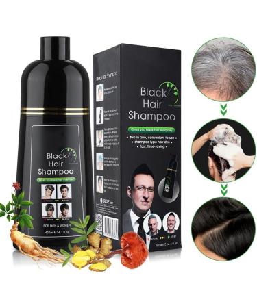  HADAVAKA Black Hair Shampoo Black Color For Men And Women Black Hair Shampoo Instant Hair Dye For Covering White And Grey Hair (Black) - Buy Online on GoSupps.com