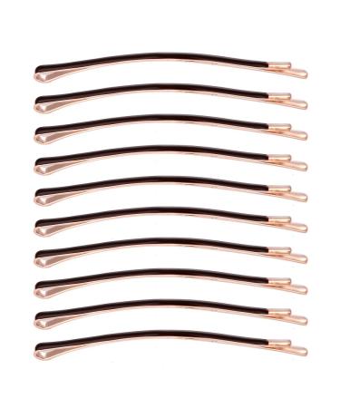 Yishenyishi Pack of 10 Curved Jumbo Bobby Pins Hair Clips (Brown)