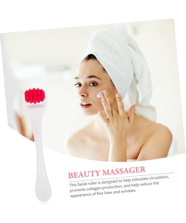 Silicone Face Roller - Portable Facial Massager Beauty Tool for Stunning Skin | Red 13.5x3x1.2CM - Buy Online on GoSupps.com