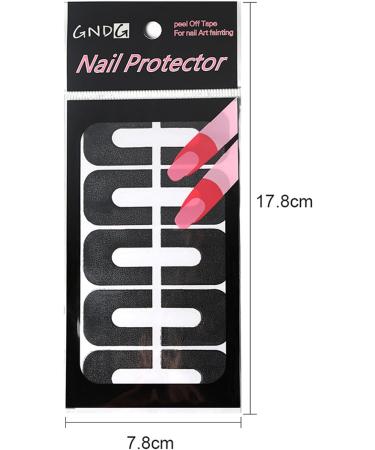 wirlsweal 10Pcs/Set Nail Edge Sticker Good Ductility Protect Finger Ultra Thin Spill Prevention Stick Peel Off Tape for Salon Nail Peel Black - Buy Online on GoSupps.com