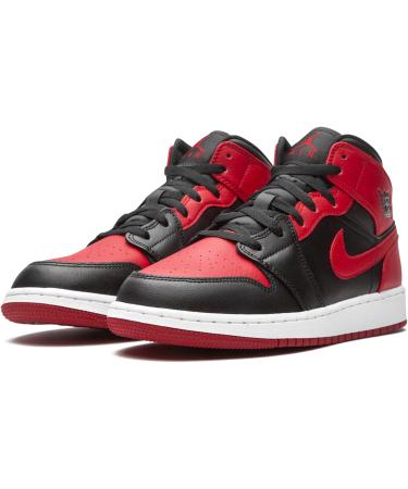 Nike Boys Air Jordan 1 Mid GS Basketball Shoes - Black Gym Red White | Size 38 EU - International Shipping Available - Buy Online on GoSupps.com