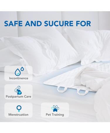 OasisSpace Positioning Bed Pad with Handles - 2 Pack Waterproof Reusable Incontinence Underpad with 4 Straps Washable Underpad on Hospital & Home Care Super Absorbent & Soft Top Layer 34'' x 36'' - Buy Online on GoSupps.com