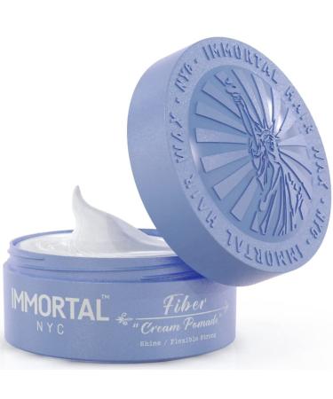Immortal NYC Hair Styling Pomade - Flexible Strong Hold  Low Shine Fiber Pomade - Mens Water Based  No Residue Hair Balm - All Natural Pomade Cream for All Hair Types
